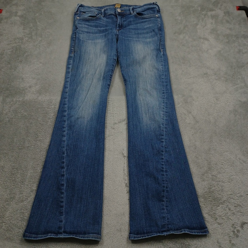 True Religion Jeans Womens 31 Blue Denim Bootcut Joey Preppy Distressed